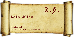 Kolb Júlia névjegykártya